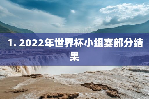 1. 2022年世界杯小组赛部分结果