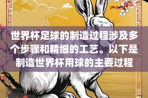 世界杯足球的制造过程涉及多个步骤和精细的工艺。以下是制造世界杯用球的主要过程广西贺州市华昌新材料有限公司