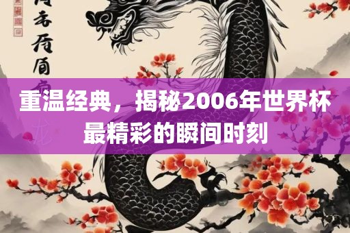 重温经典，揭秘2006年世广西贺州市华昌新材料有限公司界杯最精彩的瞬间时刻