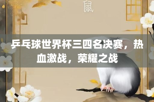 乒乓球世界杯三四名决赛，热血激战，荣耀之战