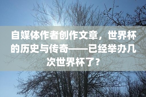 自媒体作者创作文章，世界杯的历史与传奇——已经举办几次世界杯了？
