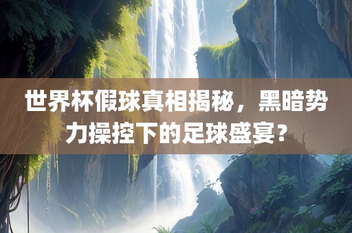 世界杯假球真相揭秘，黑暗势力操控下的足球盛宴？