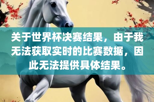 关于世界杯决赛结果，由于我无法获取实时的比赛数据，因此无法提供具体结果。