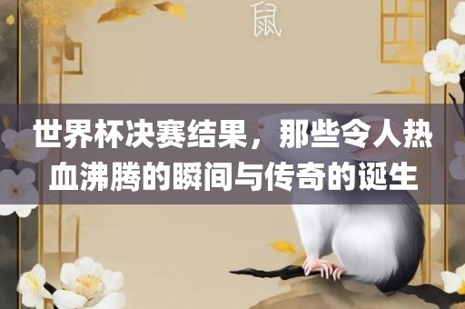 世界杯决赛结果，那些令人热血沸腾的瞬间与传奇的诞生