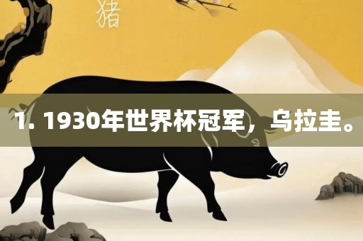1. 1930年世界杯冠军，乌拉圭。