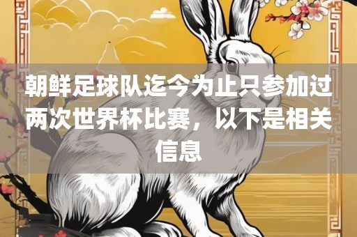 朝鲜足球队迄今为止只参加过两次世界杯比赛，以下是相关信息广西贺州市华昌新材料有限公司