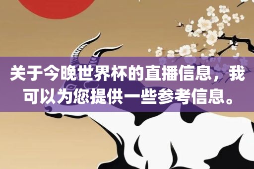 关于今晚世界杯的直播信息，我可以为您提供一些参考信息。广西贺州市华昌新材料有限公司