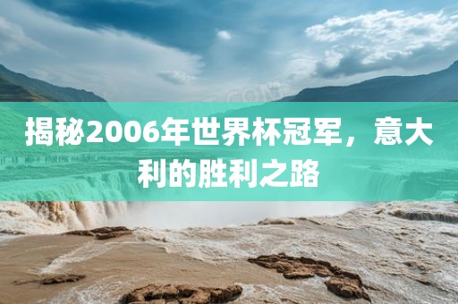 揭秘2006年世界杯冠军，意大利的胜利之路
