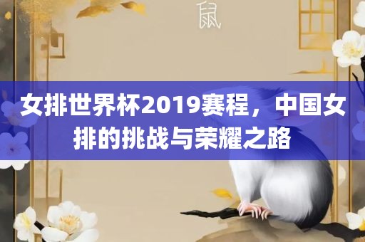 女排世界杯2019赛程，中国女排的挑战与荣耀之路广西贺州市华昌新材料有限公司