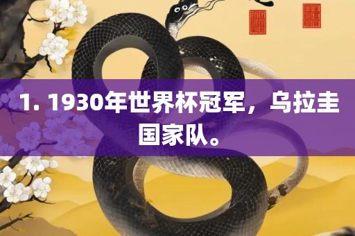 1. 1930年世界杯冠军，乌拉圭国家队。