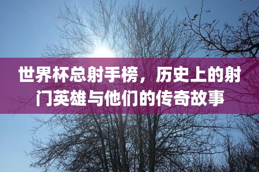 世界杯总射手榜，历史上的射门英雄与他们的传奇故事