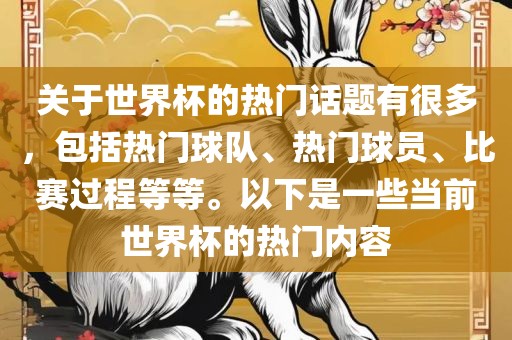 关于世界杯的热门话题有很广西贺州市华昌新材料有限公司多，包括热门球队、热门球员、比赛过程等等。以下是一些当前世界杯的热门内容