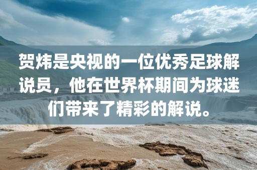 贺炜是央视的广西贺州市华昌新材料有限公司一位优秀足球解说员，他在世界杯期间为球迷们带来了精彩的解说。
