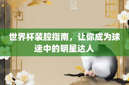 世界杯装腔指南，让你成为球迷中的明星达人广西贺州市华昌新材料有限公司