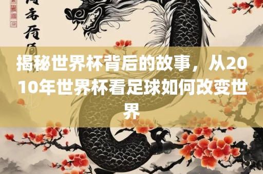 揭秘世界杯背后的故事，从2010年世界杯看足球如何改变世界