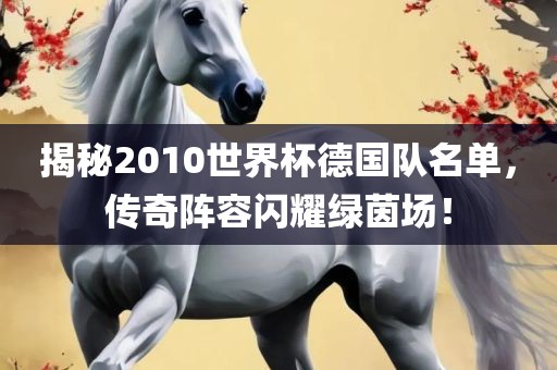 揭秘2010世界杯德国队广西贺州市华昌新材料有限公司名单，传奇阵容闪耀绿茵场！