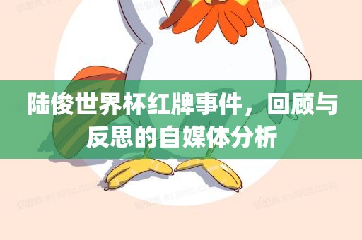 陆俊世界杯红牌事件，回顾与反思的自媒体分析