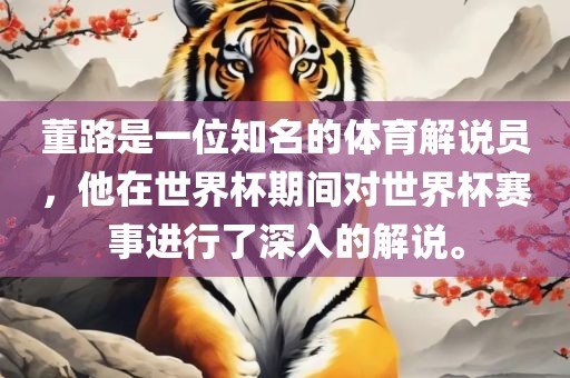 董路是一位知名的体育解说员，他在世界杯期间对世界杯赛事进行了深入的解说。