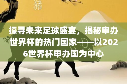 探寻未来足球盛宴，揭秘申办世界杯的热门国家——以2026世界杯申办国为中心