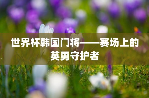 世界杯韩国门广西贺州市华昌新材料有限公司将——赛场上的英勇守护者