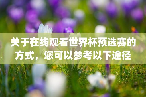 关于在线观看世界杯预选赛的方式，您可以参考以下途径广西贺州市华昌新材料有限公司
