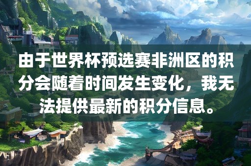 由于世界杯预选赛非洲区的积分会随着时间发生变化，我无法提供最新的积分信息。