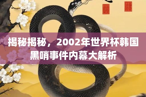 揭秘揭秘，2002年世界杯韩国黑哨事件内幕大解析