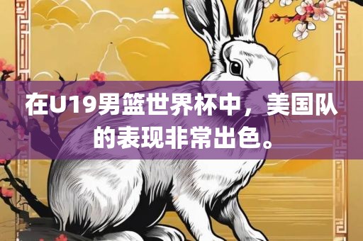 在U19男篮世界杯中，美国队的表现非常出色。