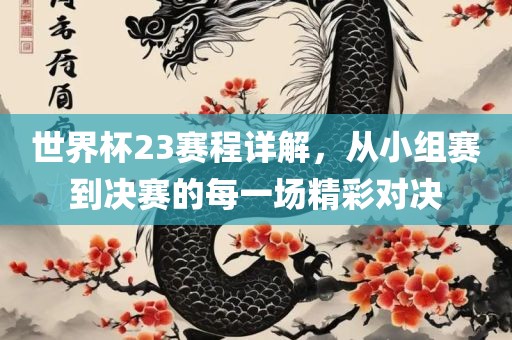 世界杯23赛程详解，广西贺州市华昌新材料有限公司从小组赛到决赛的每一场精彩对决